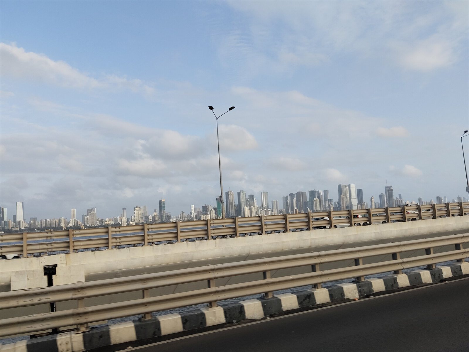 The Mumbai skyline seen from the sea link